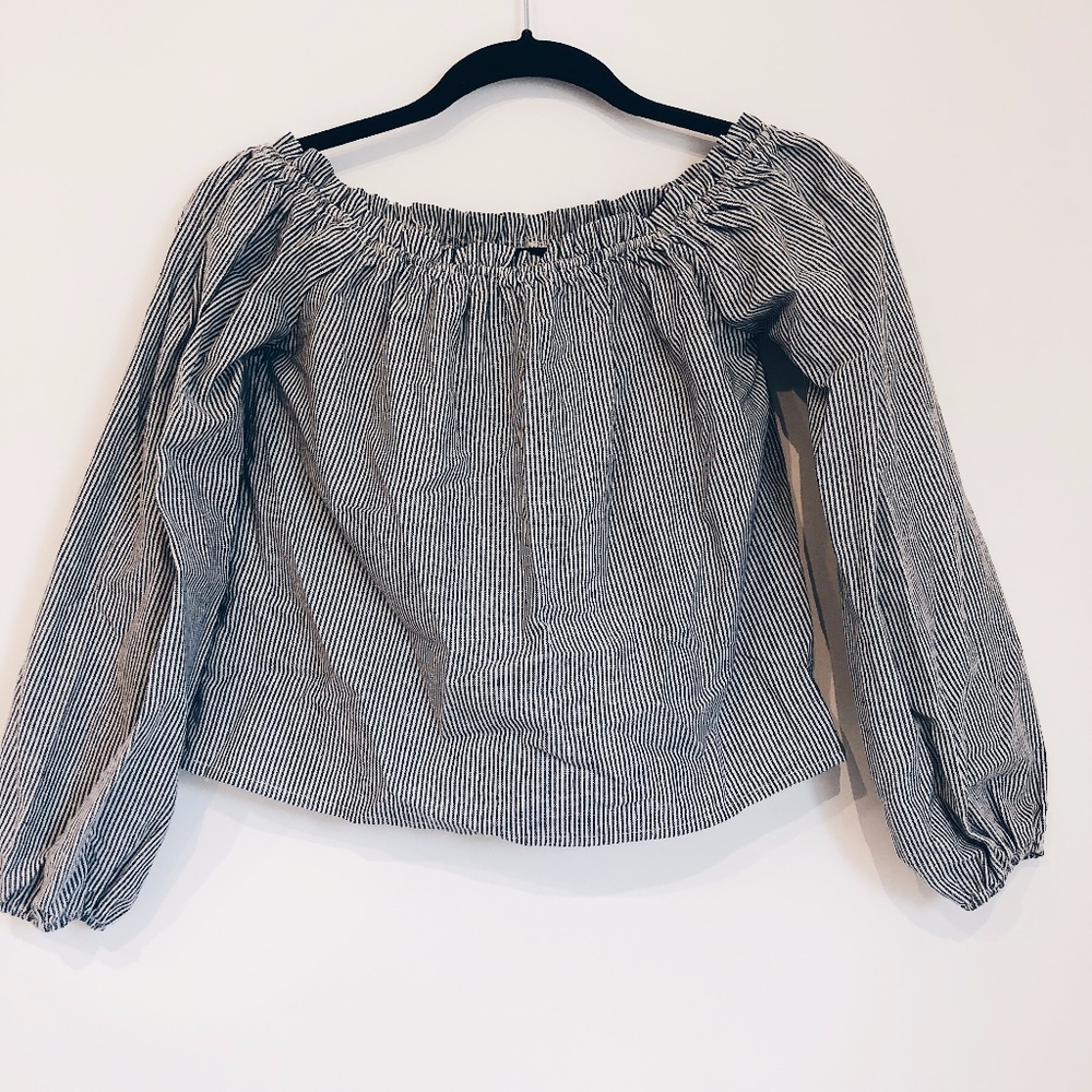 BRANDY MELVILLE Off the Shoulder Striped Top